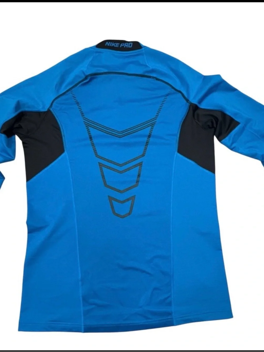Nike Pro Dri-FIT Fitted 1/4 Zip Pullover Mock Neck Long Sleeve Blue/Black